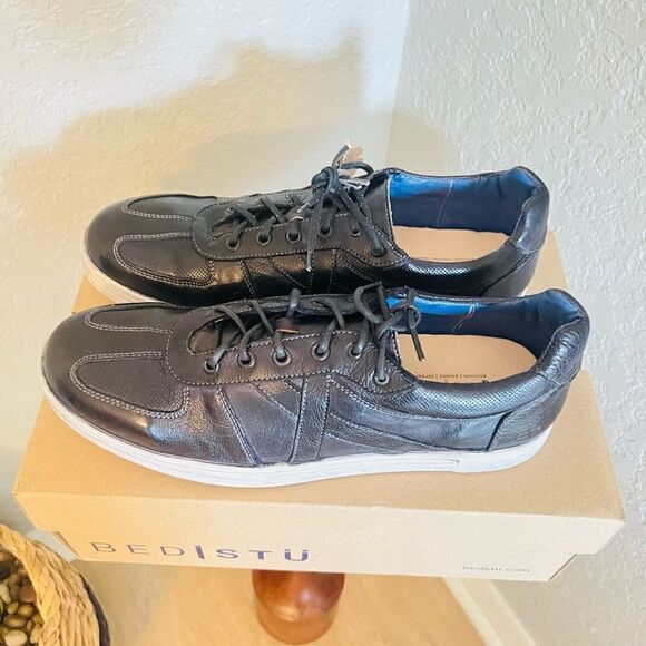 BED STU Men's Muller Leather Sneaker, Pre-Scuffed, Designer, Navy, Size 10.5 NWT - Picture 5 of 16